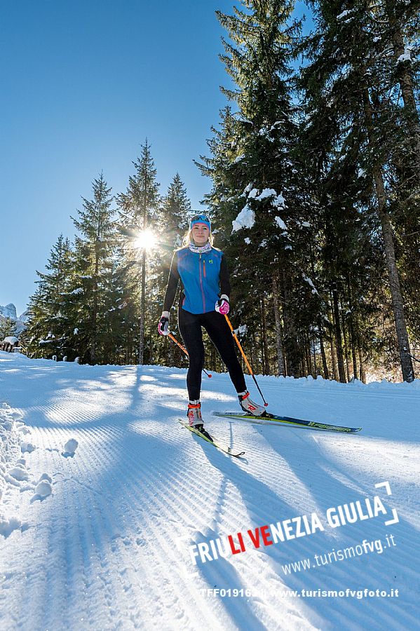 Cross country skiing in Val Saisera