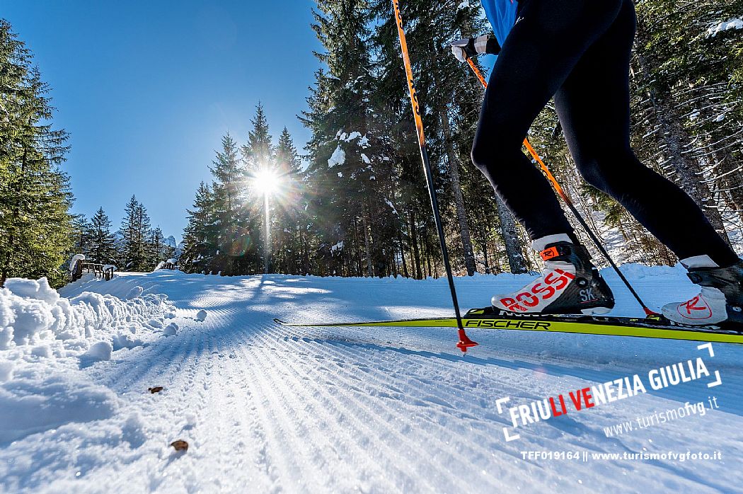 Cross country skiing in Val Saisera