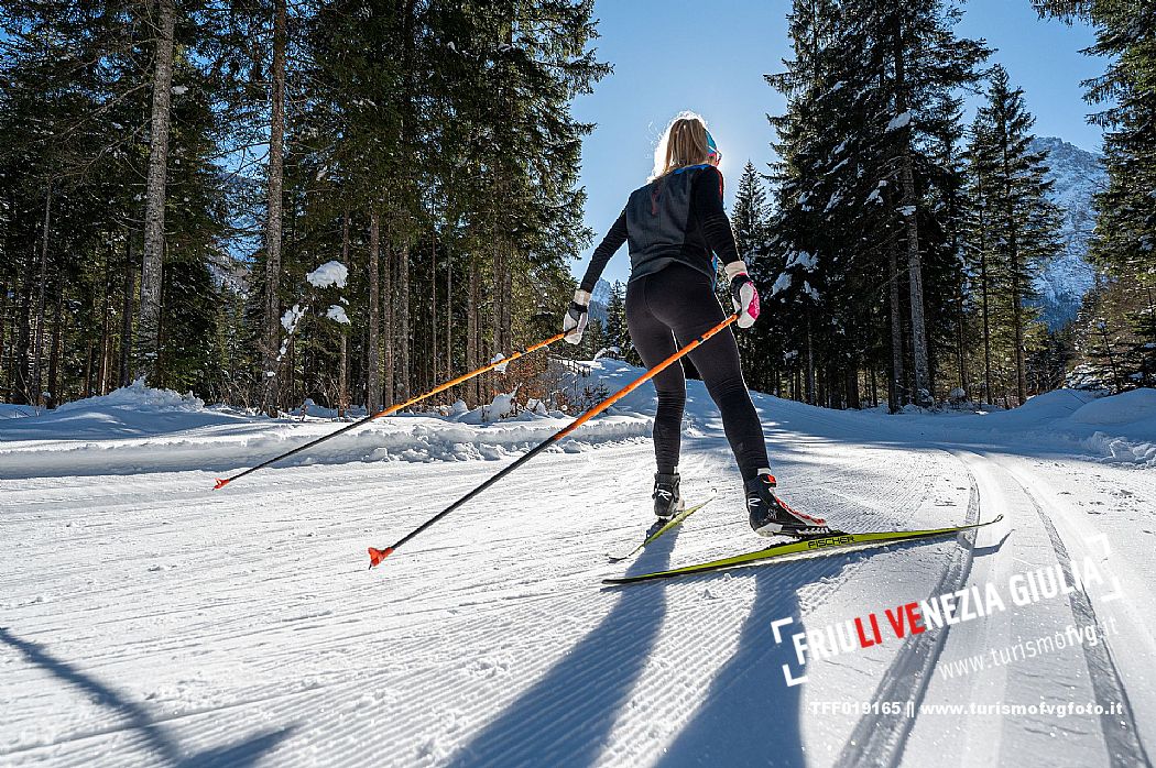 Cross country skiing in Val Saisera