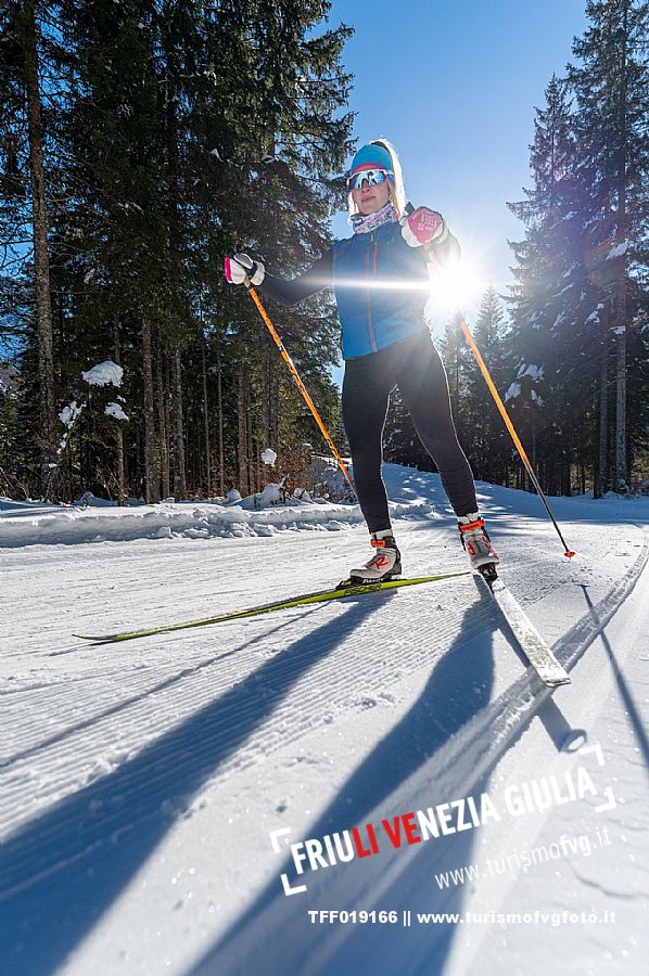 Cross country skiing in Val Saisera