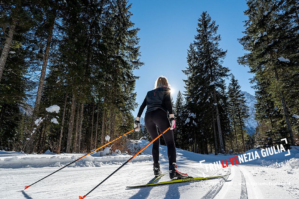 Cross country skiing in Val Saisera