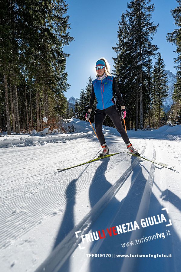 Cross country skiing in Val Saisera