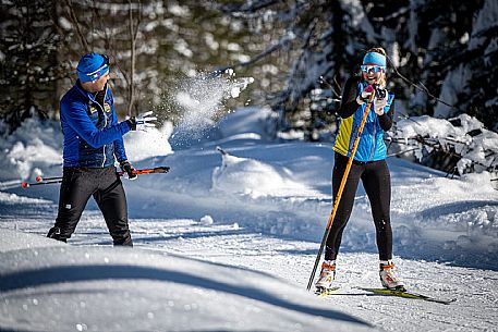 Cross country skiing in Val Saisera