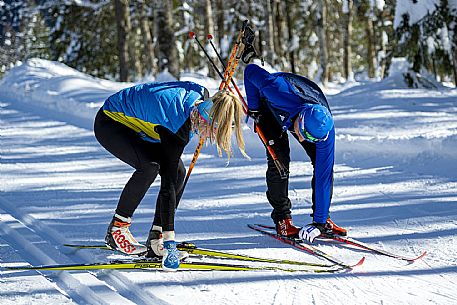 Cross country skiing in Val Saisera