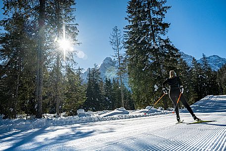 Cross country skiing in Val Saisera