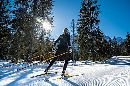 Cross country skiing in Val Saisera