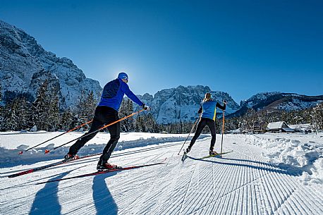 Cross country skiing in Val Saisera