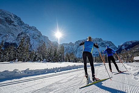 Cross country skiing in Val Saisera