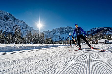 Cross country skiing in Val Saisera