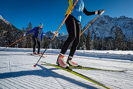 Cross country skiing in Val Saisera