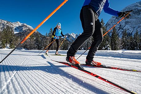 Cross country skiing in Val Saisera