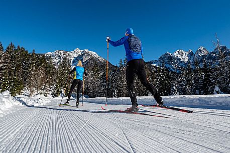 Cross country skiing in Val Saisera