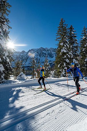 Cross country skiing in Val Saisera