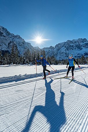 Cross country skiing in Val Saisera