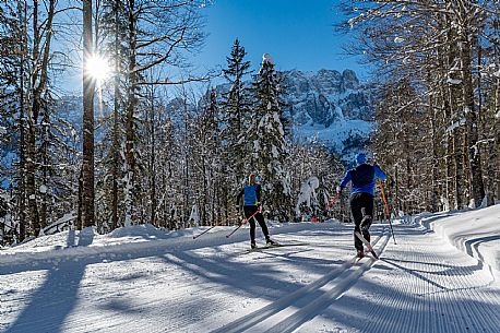 Cross country skiing in Val Saisera