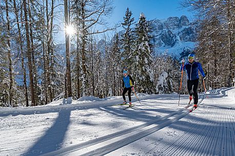 Cross country skiing in Val Saisera