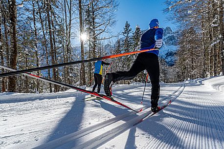 Cross country skiing in Val Saisera