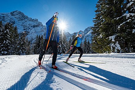 Cross country skiing in Val Saisera