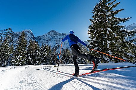 Cross country skiing in Val Saisera