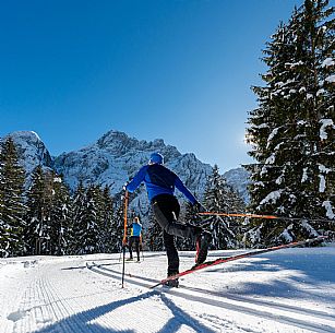 Cross country skiing in Val Saisera