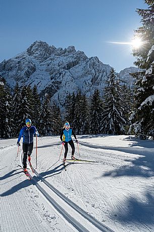 Cross country skiing in Val Saisera