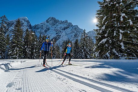 Cross country skiing in Val Saisera