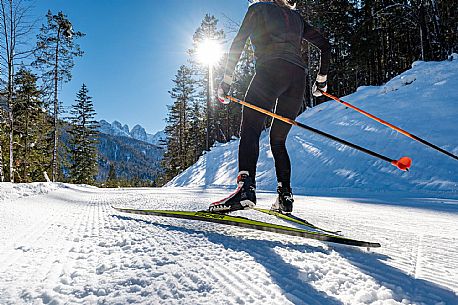 Cross country skiing in Val Saisera