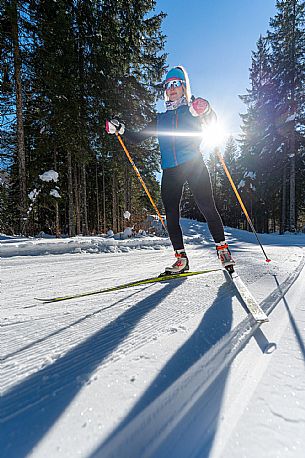 Cross country skiing in Val Saisera