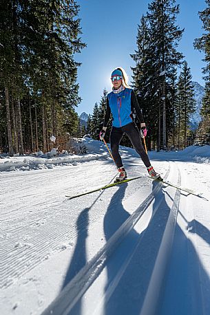 Cross country skiing in Val Saisera