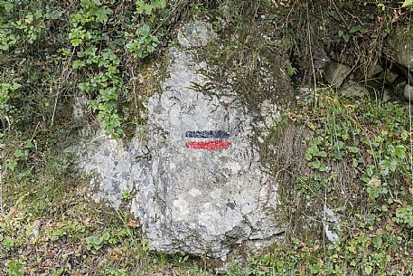 WOP,Slovenia, Kobarid, KOBARID HISTORICAL TRAIL,Detail of the signage,© Schirra/Giraldi