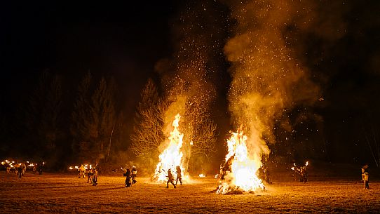Krampus and St Nicholas, the tradition of 5 December in Tarvisio. Here in Rutte Grande 