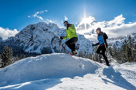 Snowshoeing in Val Saisera