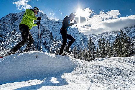 Snowshoeing in Val Saisera